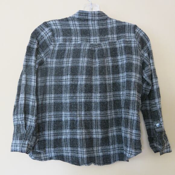 MADEWELL Terrace Wool Blend Top Lace Up Plaid Black White Size S - Picture 3 of 5